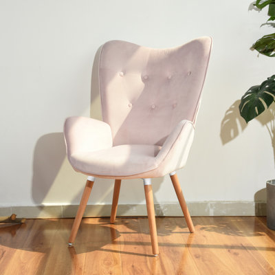 Norred Upholstered Cotton Wingback Chair
