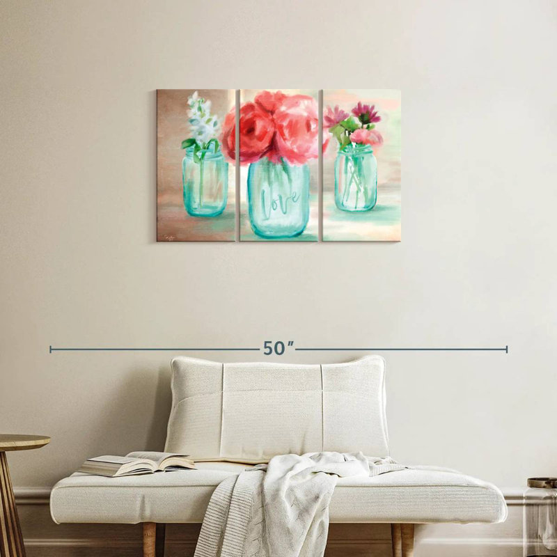 Trio de fleurs Harnek, H 20 po x l 33 po