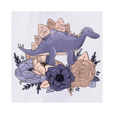 Stegosaurus Florals by Katie Bryant - Wrapped Canvas Gallery-Wrapped Canvas Giclée