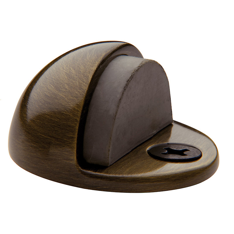 Brass Floor Mount Stop, Antique Brass