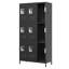 Casiers en métal à 9 portes H 72 po avec serrure Caraballo - Solution de rangement robuste pour divers espaces.