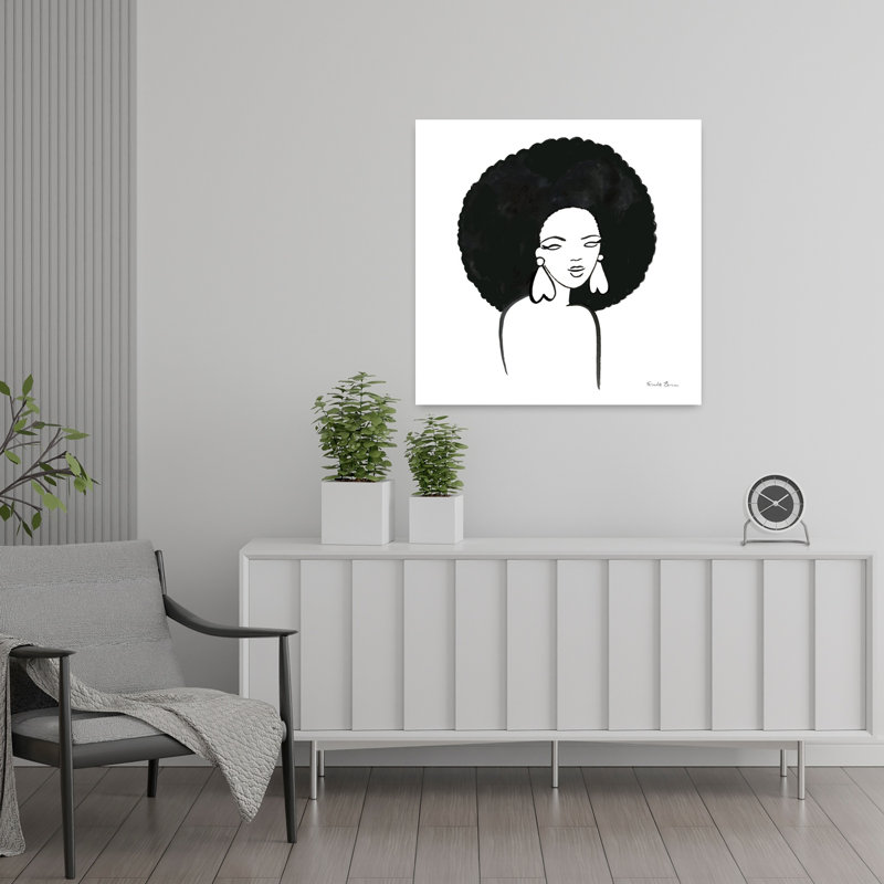 Art contemporain avec une femme africaine, H 24 po x l 24 po