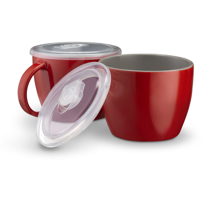  25 oz Bol à soupe, Rouge / gris