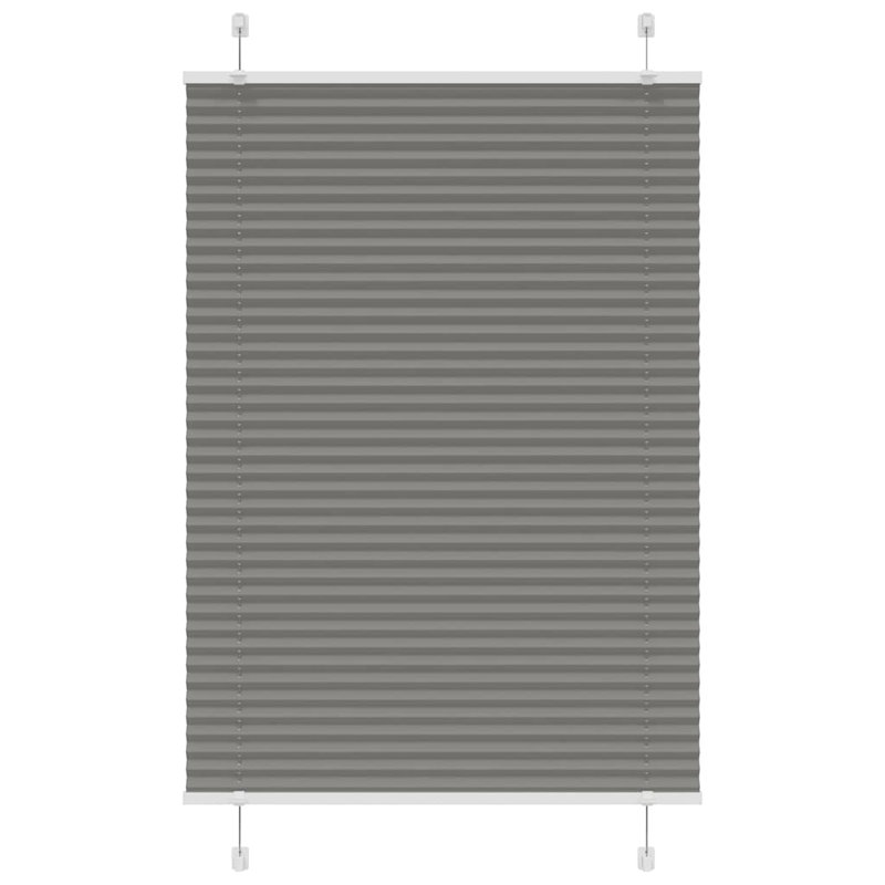 Room Darkening Pleated Blind, 85cmW x 100cmL, Anthracite