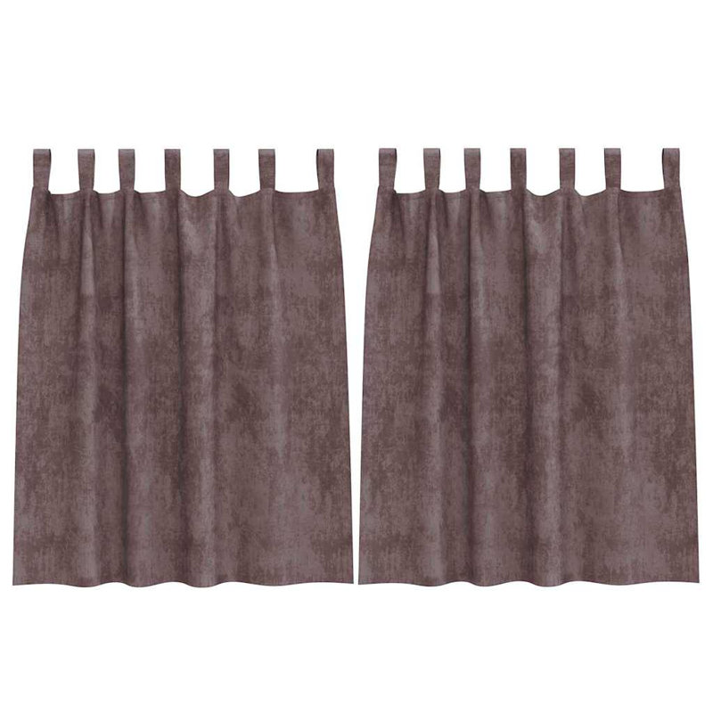 Alithia Velvet Room Darkening Curtain Pair, Brown, 140cm Width x 140cm Drop