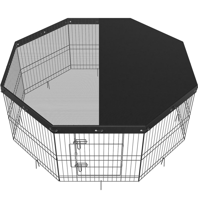 Parc pour animaux de compagnie réglable avec 8 panneaux, piquets de sol et barrière pour activités de plein air pour animaux de compagnie moyens