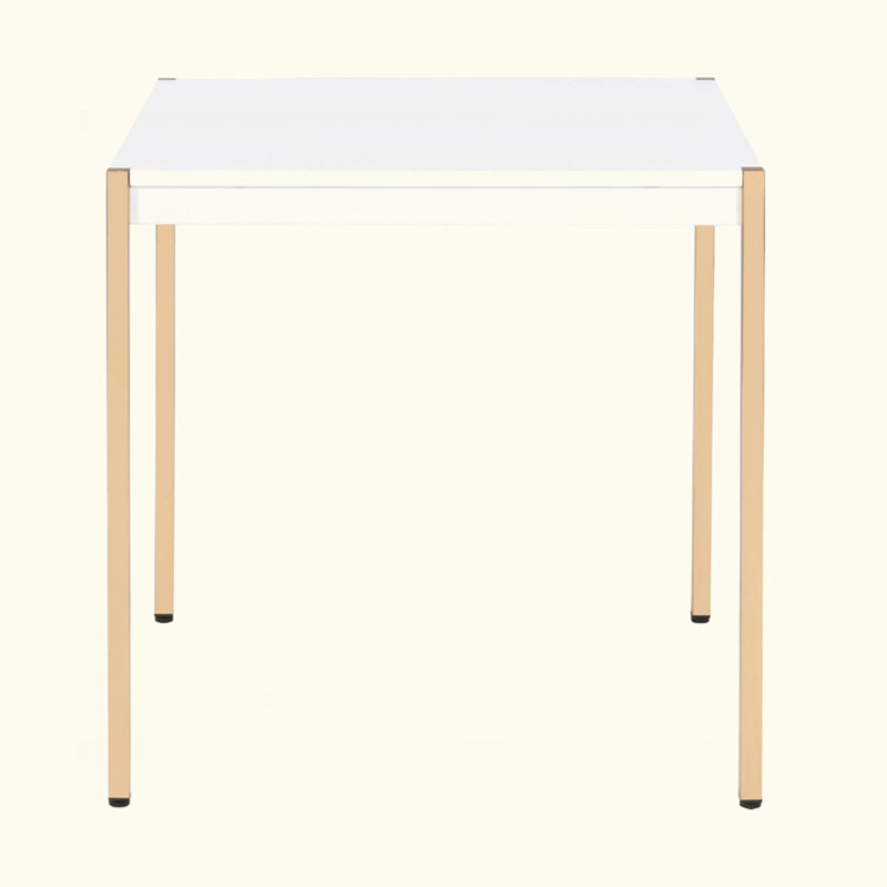 Square Top End Table With Metal Legs