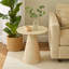 Table de bout Cid Pany, faux marbre blanc moderne, plateau rond de 24 po