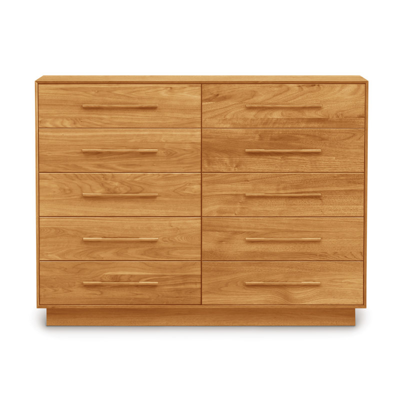 Moduluxe 10 - Drawer Solid Wood Dresser, Natural Cherry