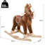 Metal Frame Rocking Horses and Animals in Brown, 11.5 x 5.3 x 9.9 in, with Practical Control