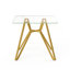 Table de salle à manger carrée en verre trempé pour petits espaces - Base en métal robuste, design minimaliste moderne