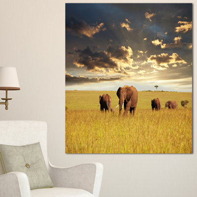 " Group Of Elephants In Africa "