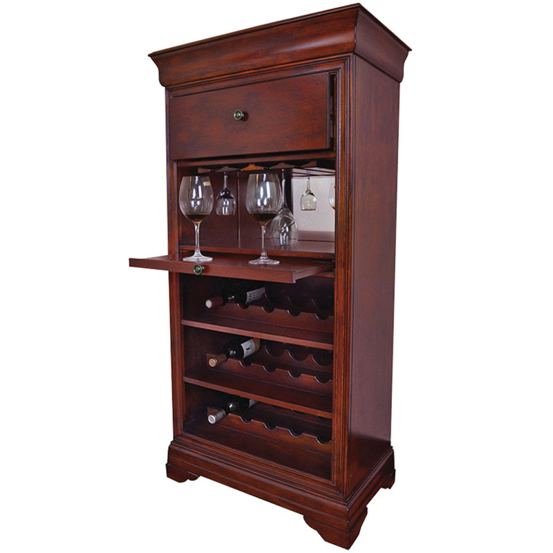 Silvia Bar Cabinet With Rack By RAM Game Room, English Tudor