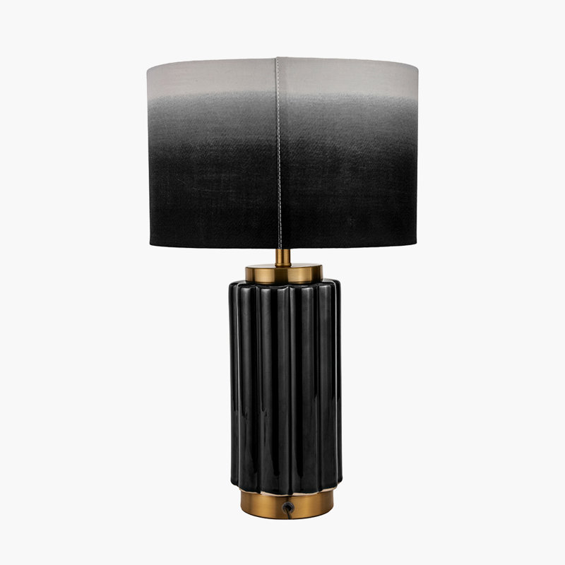 Lushan Ceramic Table Lamp, Black