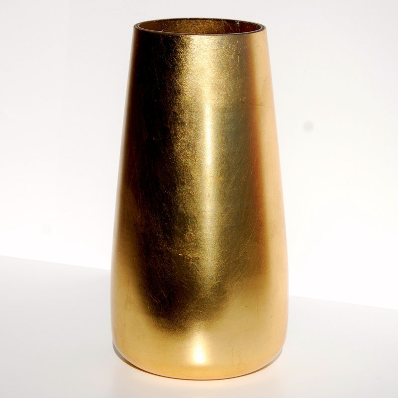 Vase de table Hawwa, Doré, H 12 po x l 6,5 po x P 6,5 po