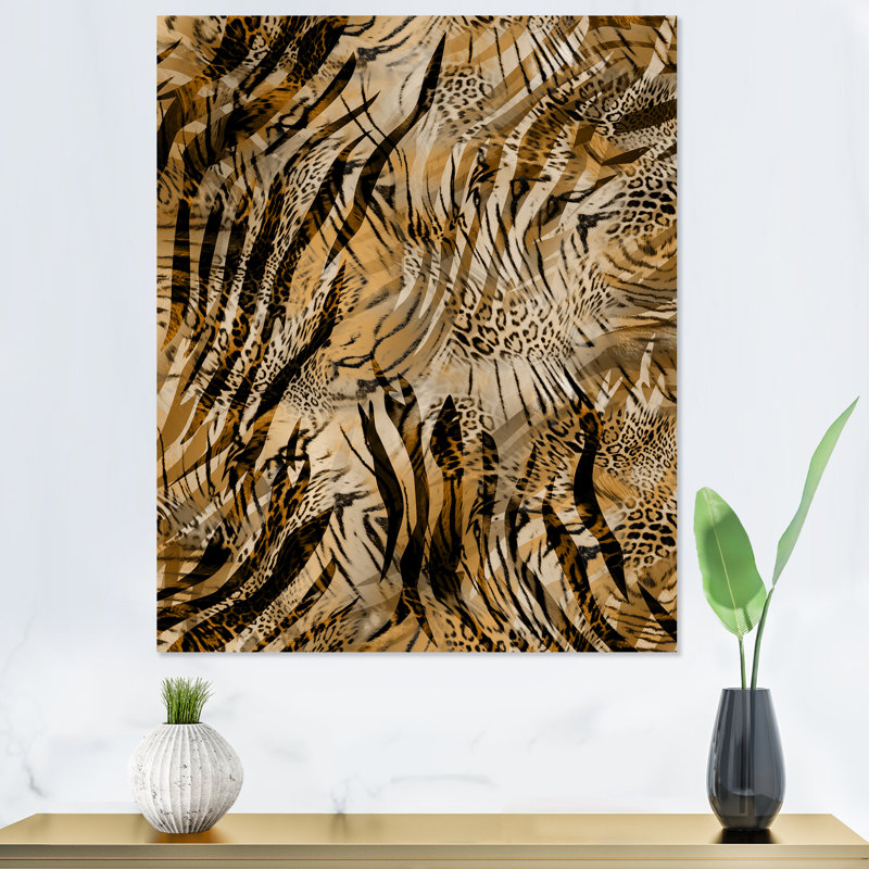 Léopard et tigre IV - Impression sur toile, H 20 po x l 12 po x P 1 po, Toile tendue
