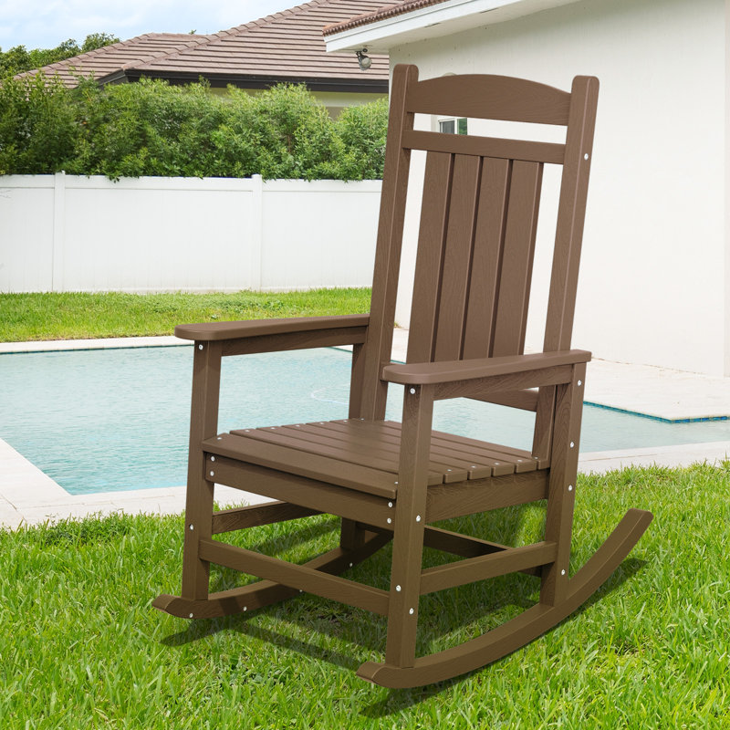 Chaise berçante en PEHD Adirondack, Brun