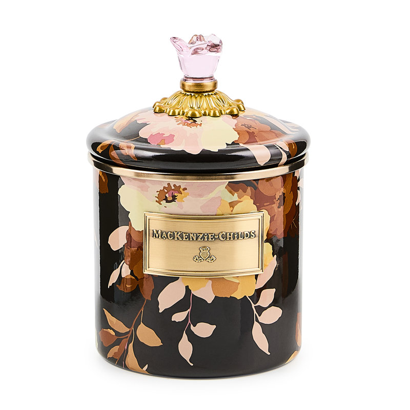 Wild Rose White Small Canister, Brown