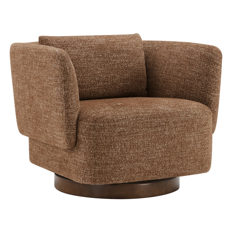 Morello Upholstered Swivel Armchair, Magonia Camel Tweed