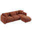 Canapé 3 places avec repose-pieds rembourré Modern Modern Mid Century Couch