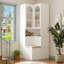 Armoire de rangement de coin pour chaussures avec tabouret