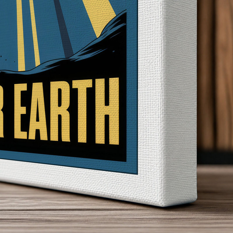 Ascent to Earth Retro - Wrapped Canvas, 24x16 - 61.0 x 40.6 cm, White Border