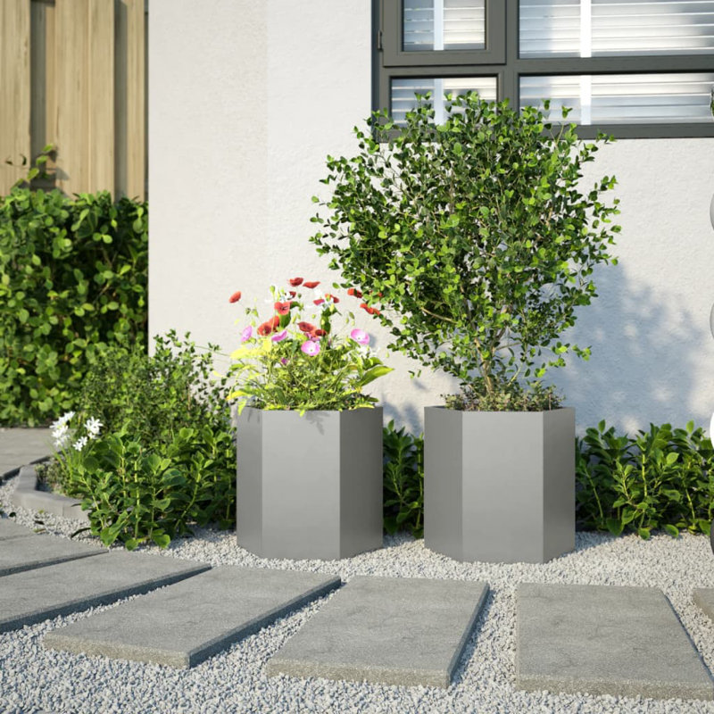 Arzate Planter Box, Stainless Steel