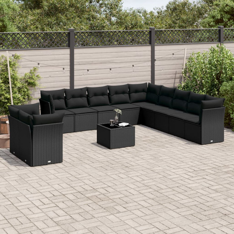  Garden Sofa Set Black