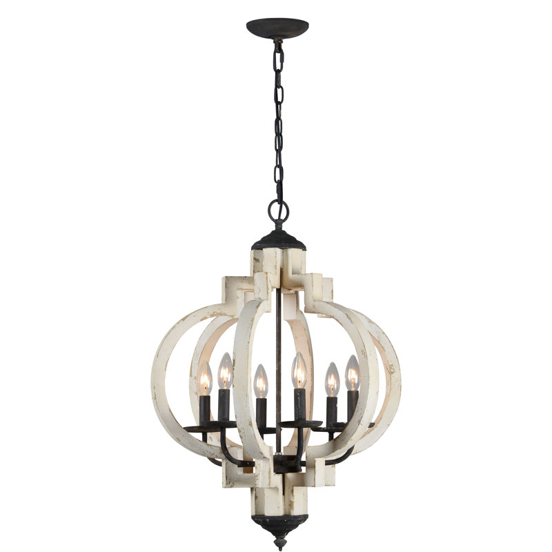 6 - Light Dimmable Lantern Geometric Chandelier