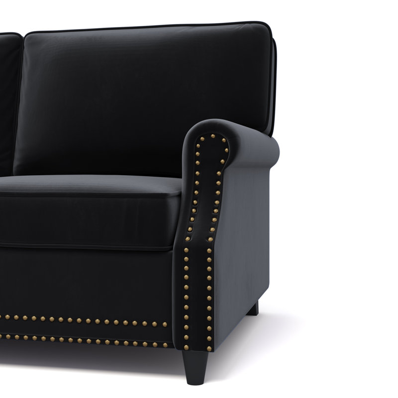 Causeuse Devente, Velours noir