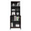 Particle board bookcase for home living, study and bedroom spaces wood-tone brown mixed display and concealed storage