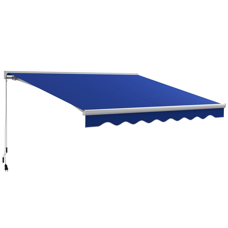 Versatile Electric Retractable Awning For Outdoor Spaces, Enhancing Comfort And Style, Blue, 59.1" H x 153.5" W x 118.1" D