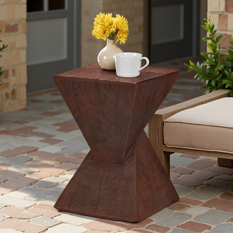 Fire-Resistant End Table for Small Spaces, Dark Brown - 18" Compact Side Table with Scratch-Resistant Top | Holds Coffee, Plants & Remote Controls (Brown)