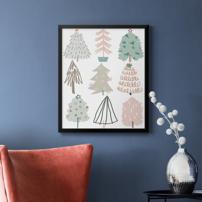 Arbre de Noël croquis I, toile de qualité supérieure, prête à être accrochée
