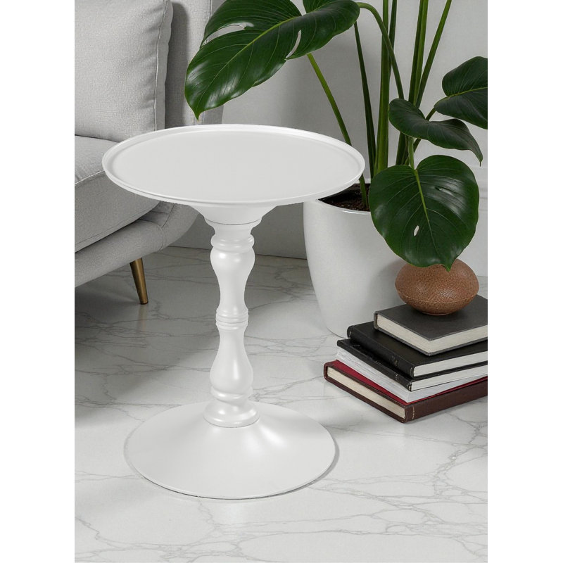 Table d'appoint Pochea Home Beedeville Bishop, Blanc