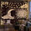 Décoration murale en tissu polyester (51,2 po x 59,1 po), tapisserie soleil et lune