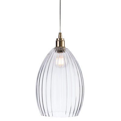 Victory 1 - Light Antique Brass Teardrop Pendant