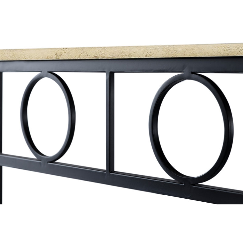 Hampton Console Table, Lite Travertine, Flat Black