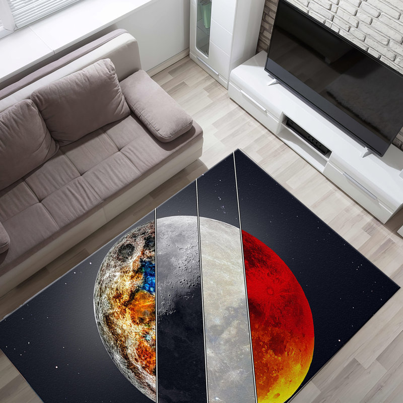 Stylish Non Woven Thin Type Printed Rug with Modern Geometric Design Ideal for Enhancing Any Living Space or Office Decor