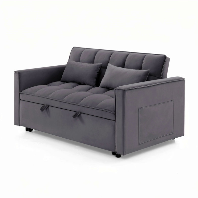 Canapé-lit pliable polyvalent de 54,33 pouces, Gris antique