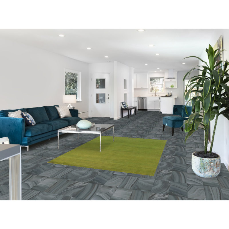 Tapis vert fait à la main vert Gabbeh 5 x 6