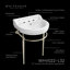 Console Whitehaus de 22 po avec cuve semi-circulaire, repose-pieds en laiton massif et porte-serviettes à l'avant-116863418-116863423