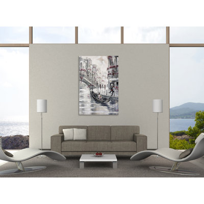 "Venise charme, Bourgogne III", toile tendue par Isabella Karolewicz