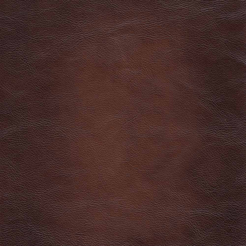 Caramel Brown Leather Ottoman with Solid Wood Legs