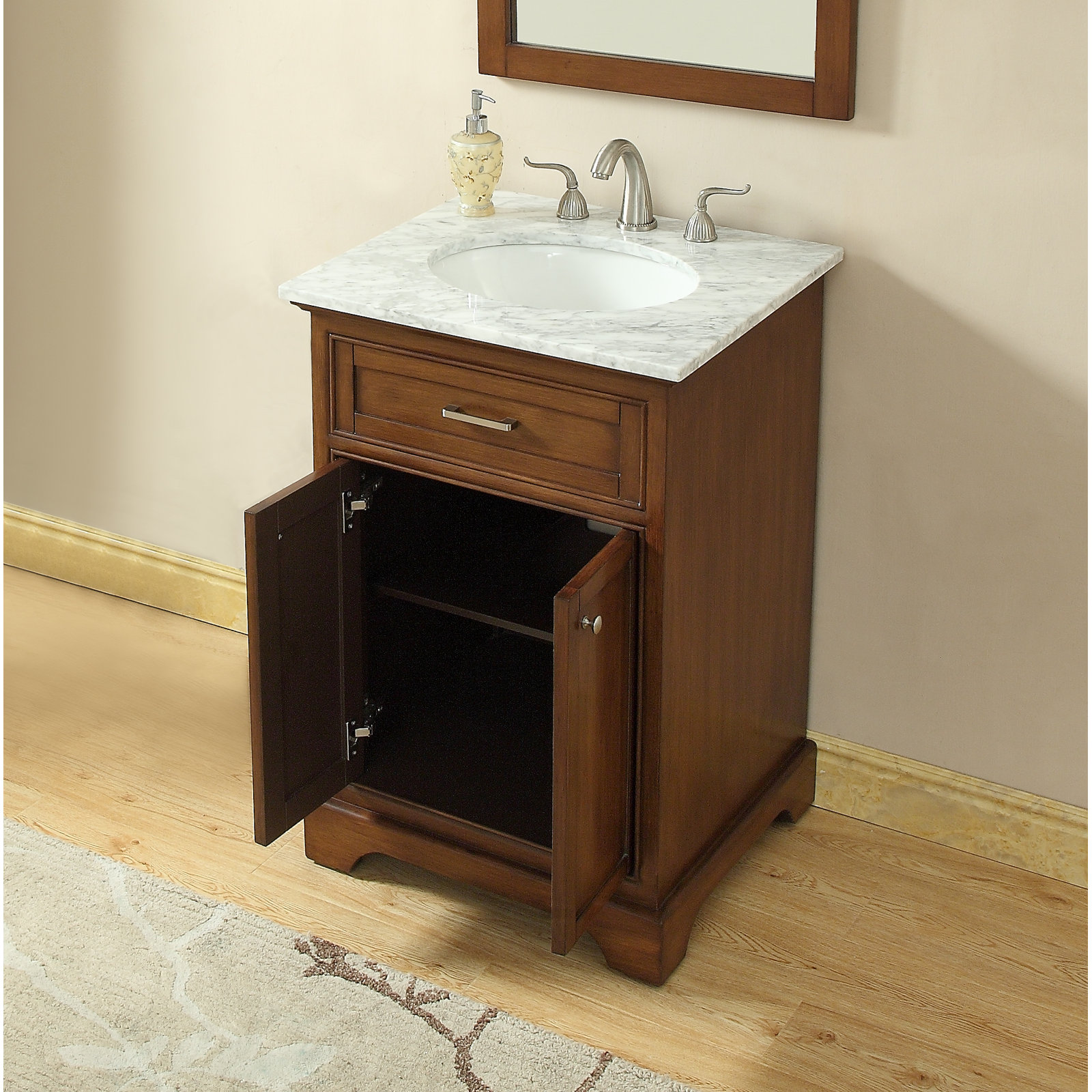 Hermes 24'' Single Bathroom Vanity, Teak