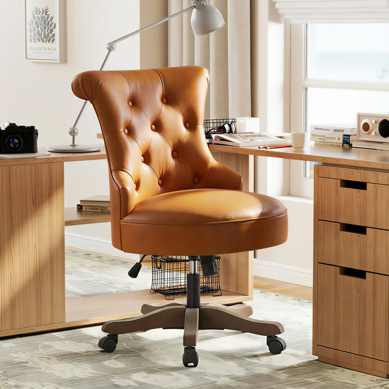 EUHUIMO Task Chair, Caramel Tan Leather
