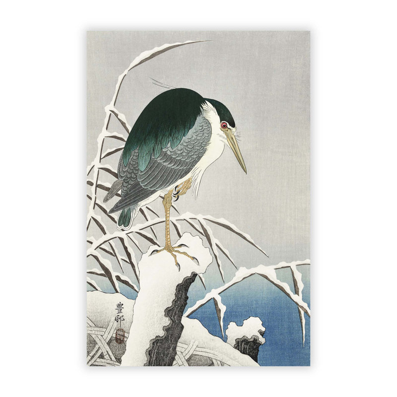 A Heron In The Snow by Ohara Koson - No Frame Painting, 42 cm H x 29.7 cm W