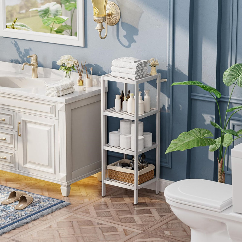 Bamboo Drill / Screw Bathroom Shelves