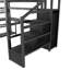Lit mezzanine double avec escalier gauche ou droit, garde-robe, bureau en L, tablettes de rangement et 16 lumières à DEL de couleur, noir, capacité de 350 lb, choix de lumières intégrées, charge maximale
