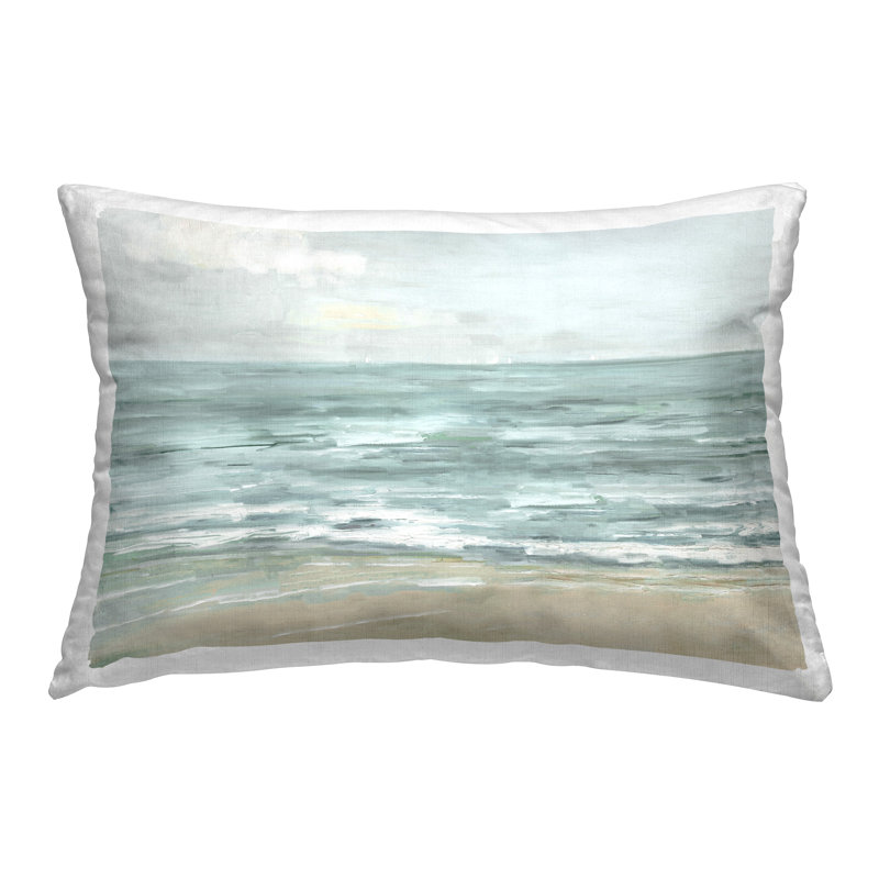 Coussin décoratif brossé "Beach Waves" imprimé par Sally Swatland